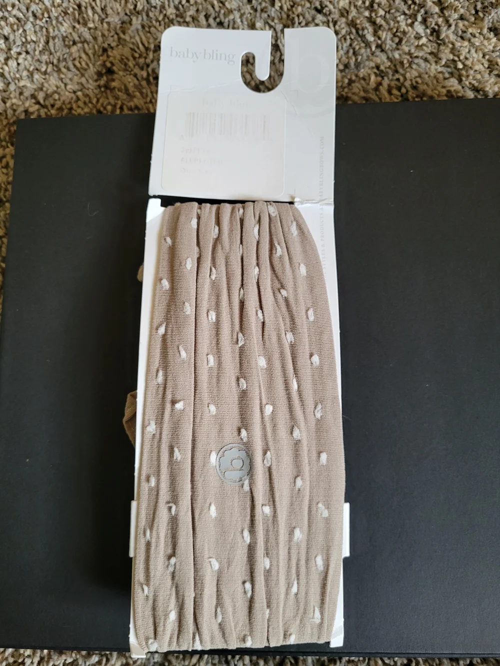 Baby Bling Taupe Heart Bow Headwrap for Kids